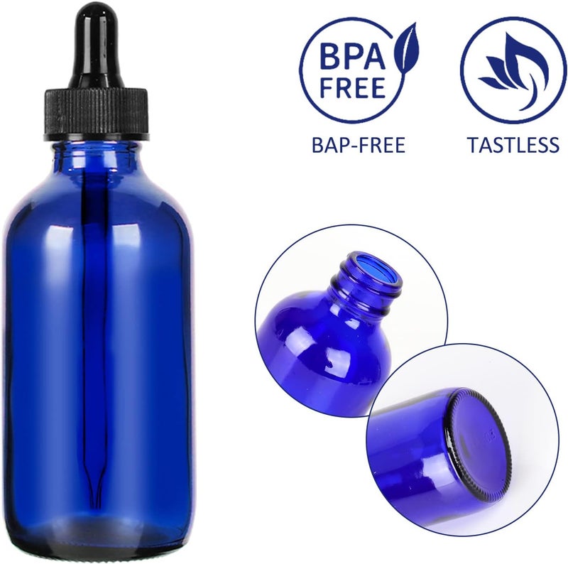 CycleMore 16 Pack (120 ml) 4 oz Blue Boston Bottles with Glass Eye Droppers, Glass Dropper Bottles for Essential Oils & Lab Chemicals & More Liquids Ideal for Mom & Friends - Image 3